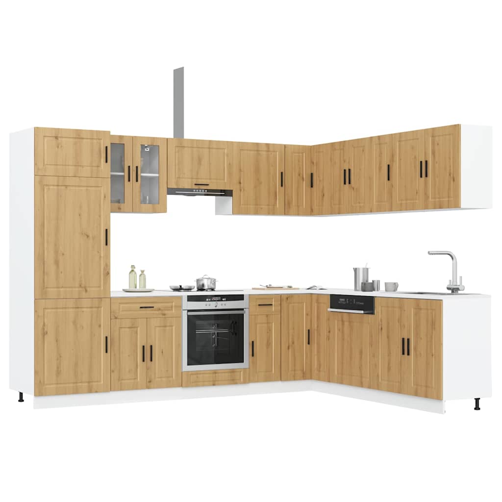 Vetonek Mueble de cocina Porto 14 piezas artesanal roble