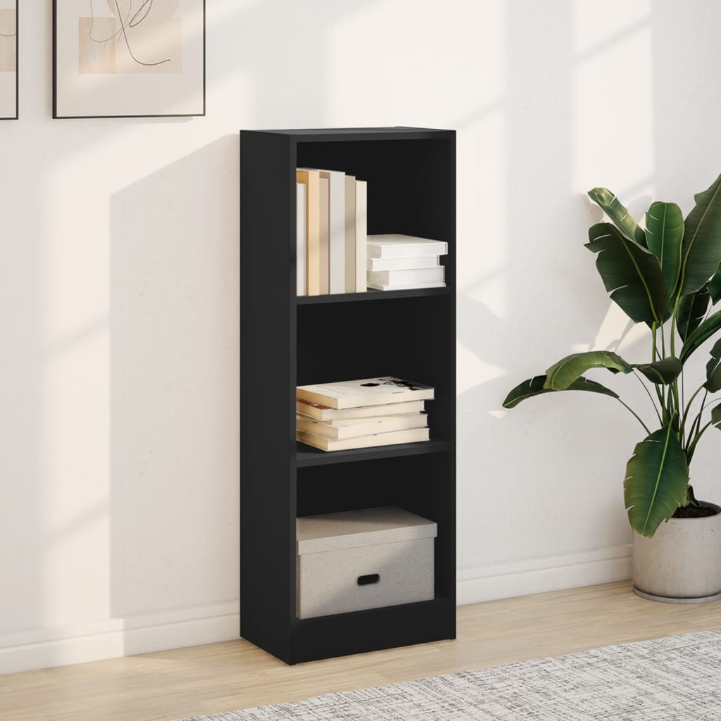 Black engineering wood shelf 40x24x109 cm