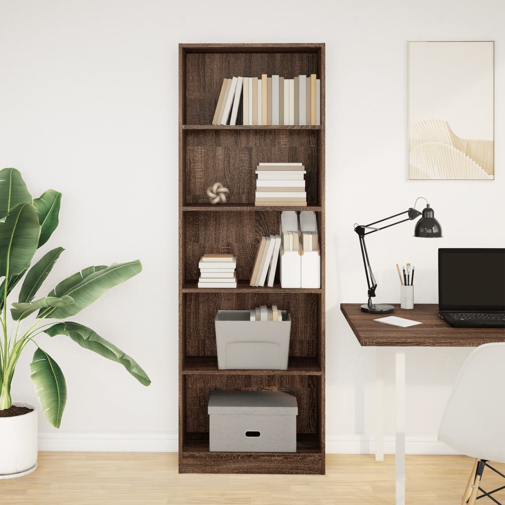 Brown engineering shelf 60x24x176 cm