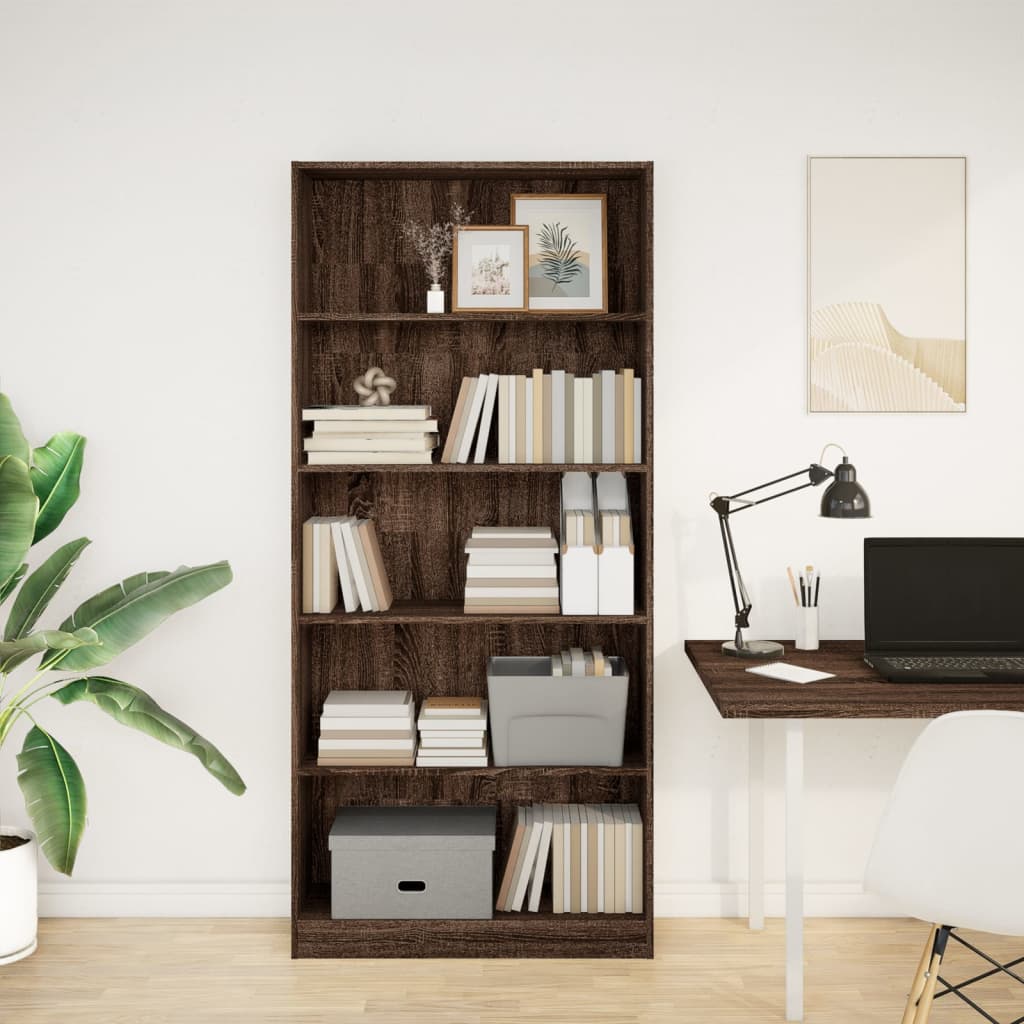 Brown engineering shelf 80x24x176 cm