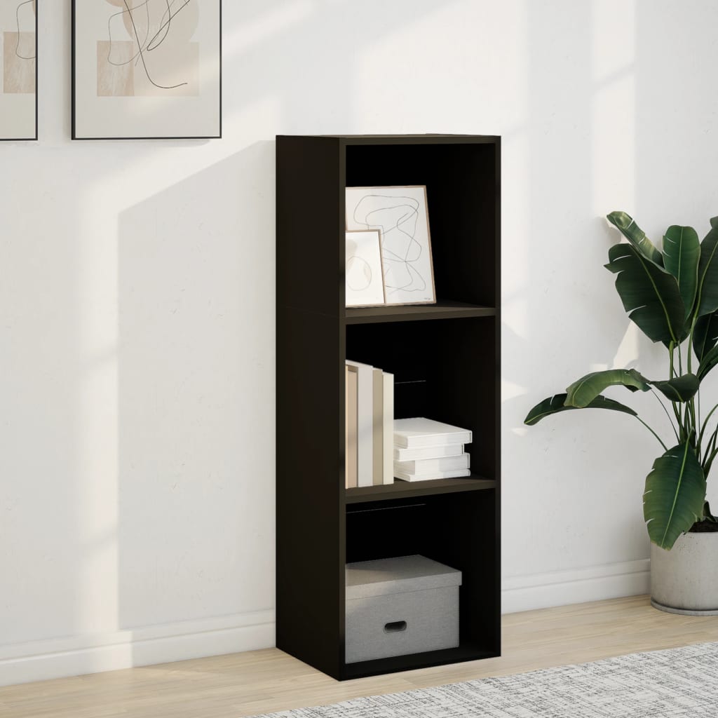 Black engineering wood shelf 40x30x114 cm