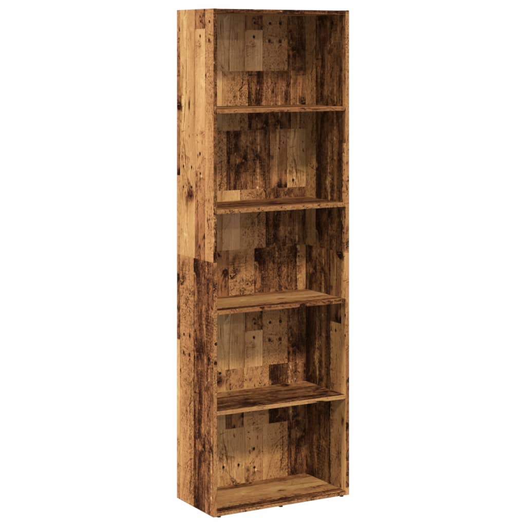 Etagère en bois d'ingénierie couleur vieillie 60x30x189 cm V8324 Vetonek