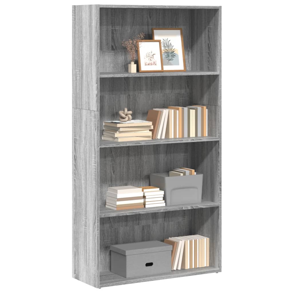 Vetonek Estantería de madera de ingeniería gris Sonoma 80x30x152 cm