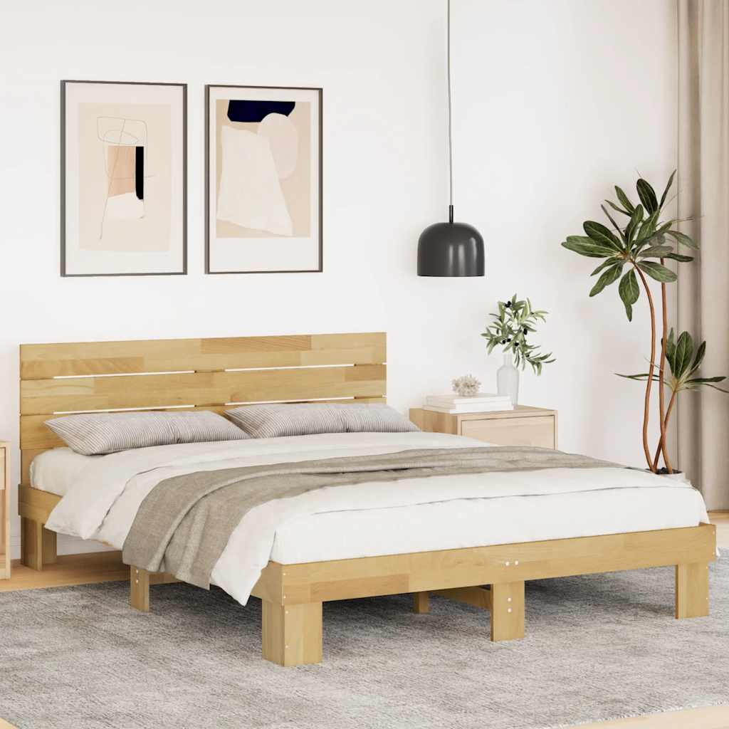 Vetonek Estructura de cama con cabecero sin colchón 135x190 cm