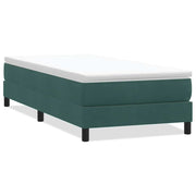 Vetonek Cama box spring sin colchón terciopelo verde oscuro 80x210 cm