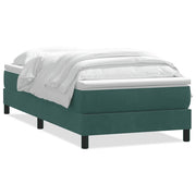Vetonek Cama box spring con colchón terciopelo verde oscuro 80x210 cm