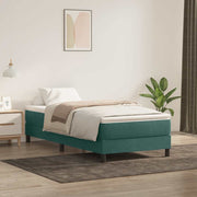 Cama box spring con colchón terciopelo verde oscuro 80x210 cm v1033 Vetonek