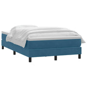 Cama box spring con colchón terciopelo azul oscuro 120x220 cm V1705 Vetonek