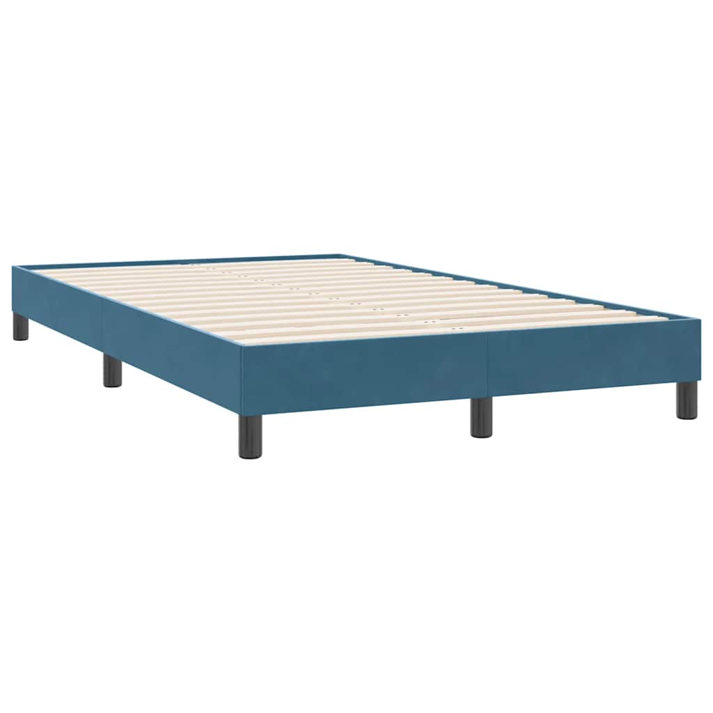 Cama box spring con colchón terciopelo azul oscuro 120x220 cm V1705 Vetonek