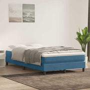 Cama box spring con colchón terciopelo azul oscuro 120x220 cm V1705 Vetonek