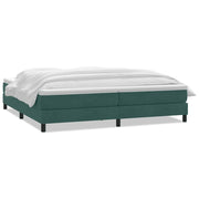 Vetonek Cama box spring con colchón terciopelo verde oscuro 180x220 cm