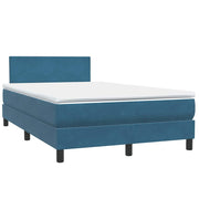 Cama box spring con colchón terciopelo azul oscuro 120x220 cm V2665 Vetonek
