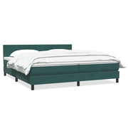Cama box spring con colchón terciopelo verde oscuro 180x220 cm v2832 Vetonek