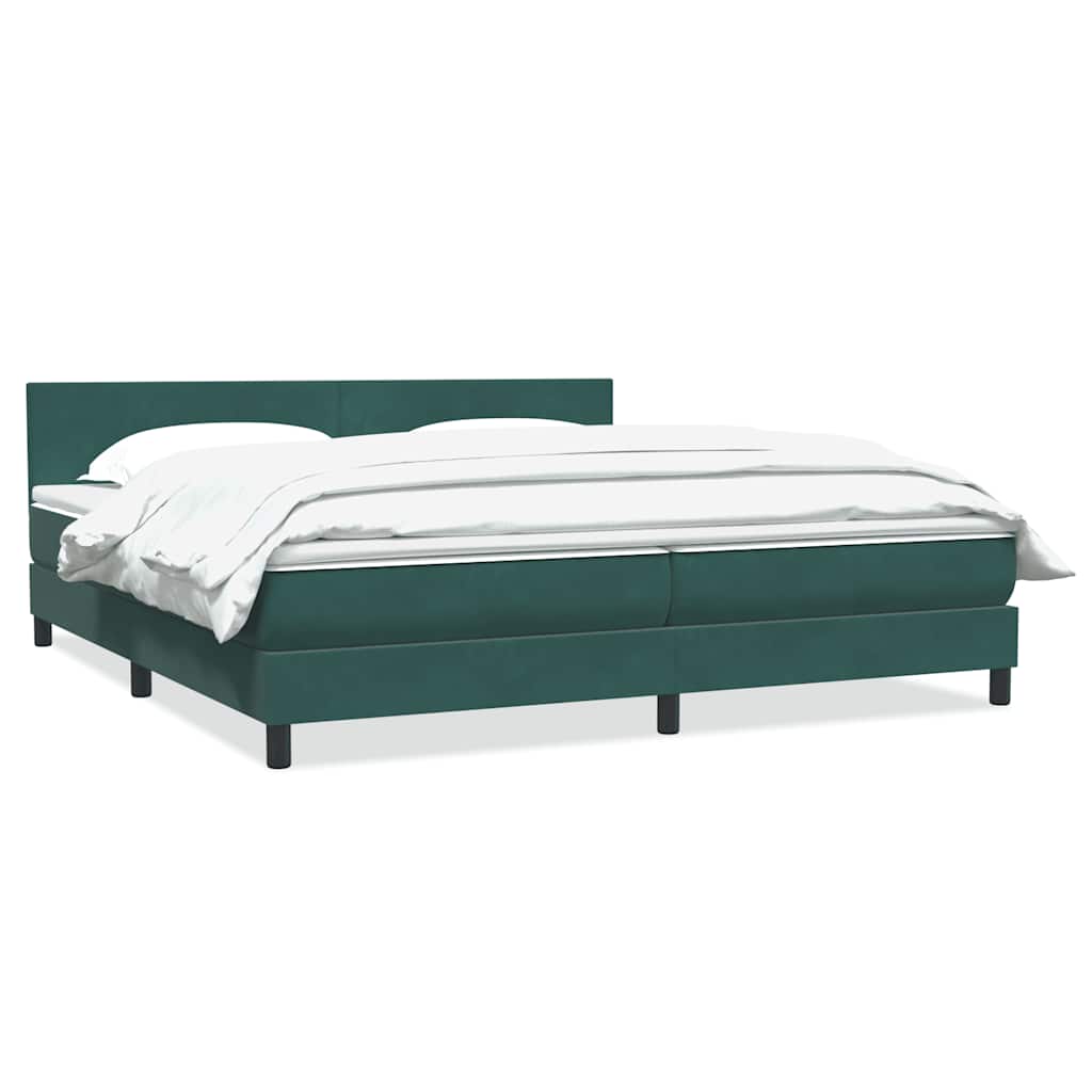 Cama box spring con colchón terciopelo verde oscuro 180x220 cm v2832 Vetonek