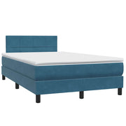 Cama box spring con colchón terciopelo azul oscuro 120x220 cm V4584 Vetonek