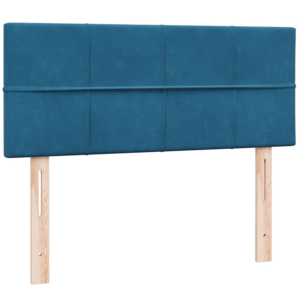 Cama box spring con colchón terciopelo azul oscuro 120x220 cm V4584 Vetonek