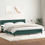Cama box spring con colchón terciopelo verde oscuro 180x220 cm v4751 Vetonek