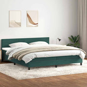 Cama box spring con colchón terciopelo verde oscuro 180x220 cm v5710 Vetonek