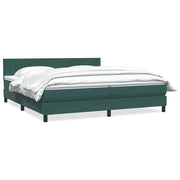 Cama box spring con colchón terciopelo verde oscuro 180x220 cm v6670 Vetonek