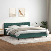 Cama box spring con colchón terciopelo verde oscuro 180x220 cm v7639 Vetonek