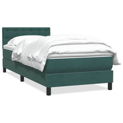 Vetonek Cama box spring con colchón terciopelo verde oscuro 80x210 cm