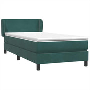 Cama box spring con colchón terciopelo verde oscuro 80x210 cm V5436 Vetonek