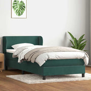 Cama box spring con colchón terciopelo verde oscuro 80x210 cm V5436 Vetonek