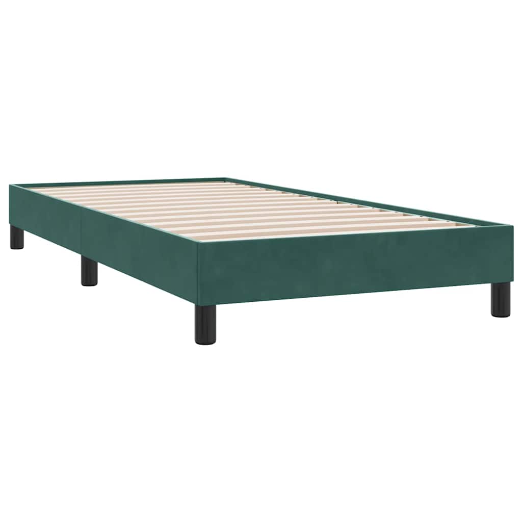 Cama box spring con colchón terciopelo verde oscuro 80x210 cm V5436 Vetonek