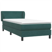 Cama box spring con colchón terciopelo verde oscuro 80x220 cm V5856 Vetonek