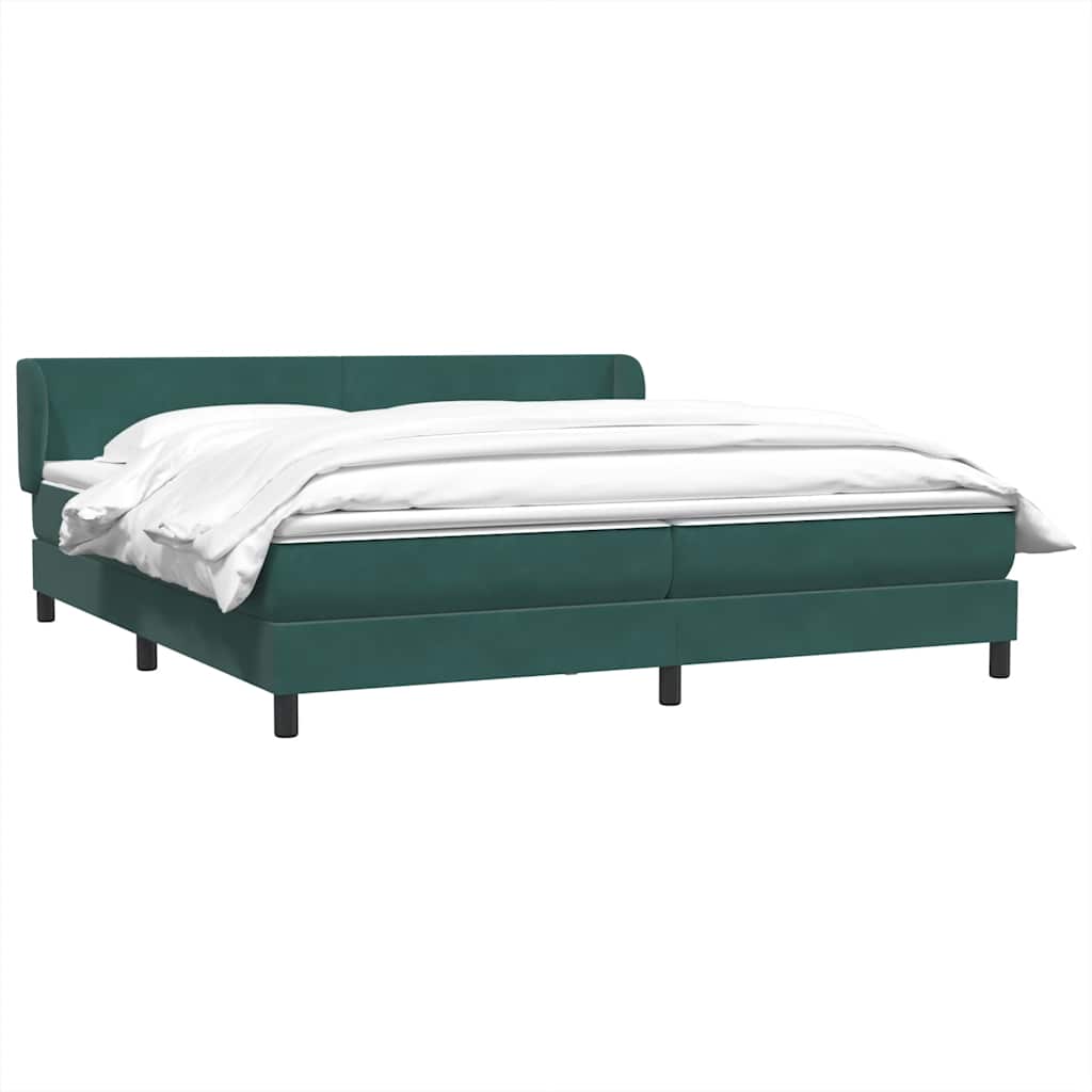 Cama box spring con colchones terciopelo verde oscuro 180x220cm V6150 Vetonek
