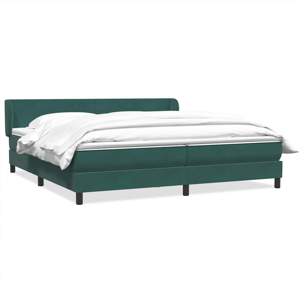 Cama box spring con colchones terciopelo verde oscuro 180x220cm V6150 Vetonek
