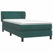 Cama box spring con colchón terciopelo verde oscuro 80x210 cm V6273 Vetonek