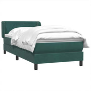 Cama box spring con colchón terciopelo verde oscuro 100x220 cm V6815 Vetonek