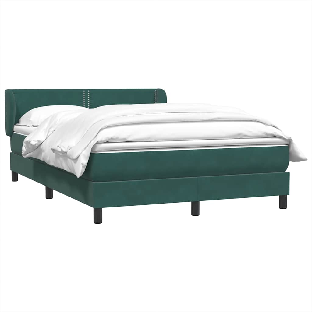 Cama box spring con colchón terciopelo verde oscuro 160x220 cm V6938 Vetonek