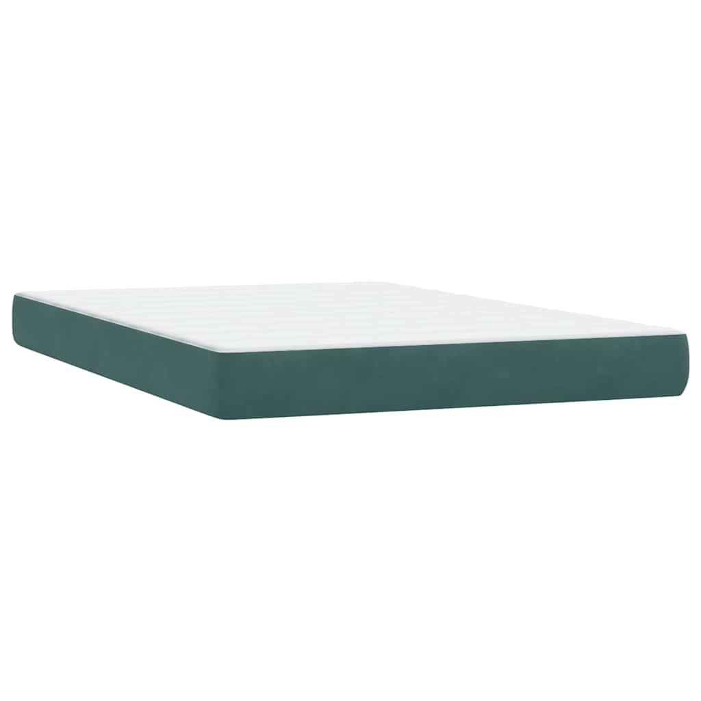 Cama box spring con colchón terciopelo verde oscuro 160x220 cm V6938 Vetonek