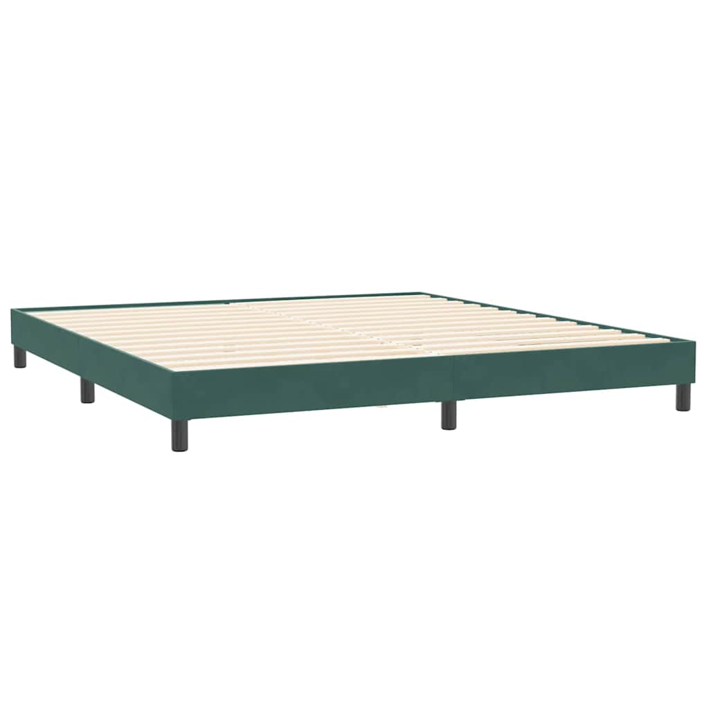 Cama box spring con colchones terciopelo verde oscuro 180x220cm V6990 Vetonek