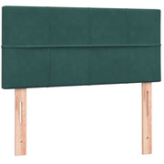 Cama box spring con colchón terciopelo verde oscuro 80x210 cm V7119 Vetonek