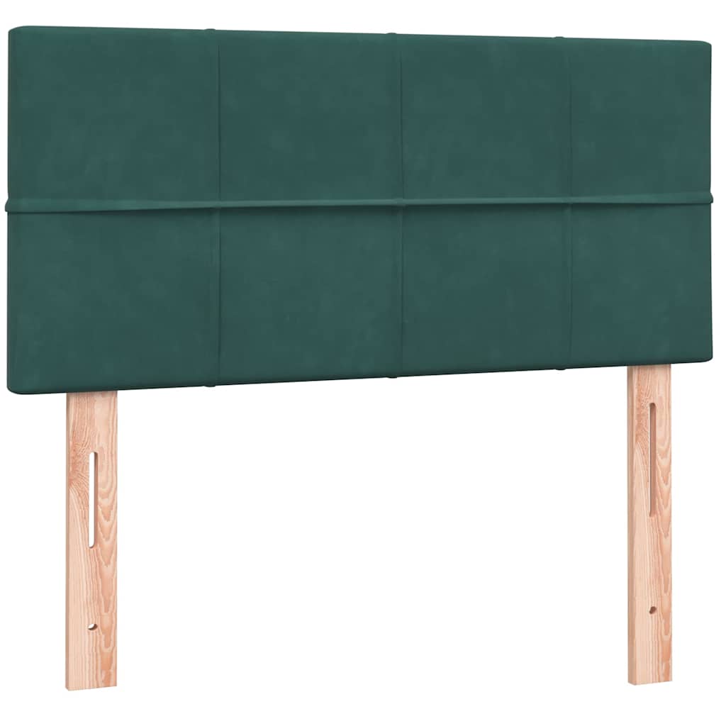 Cama box spring con colchón terciopelo verde oscuro 80x210 cm V7119 Vetonek