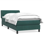 Cama box spring con colchón terciopelo verde oscuro 100x210 cm V7232 Vetonek