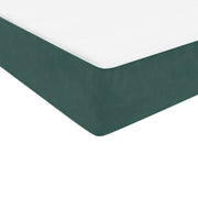 Cama box spring con colchón terciopelo verde oscuro 100x210 cm V7232 Vetonek