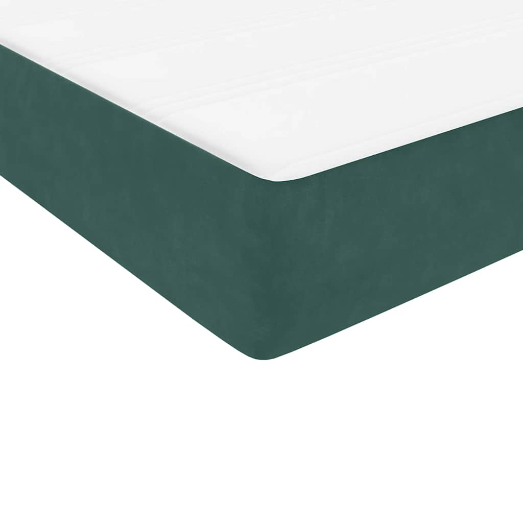 Cama box spring con colchón terciopelo verde oscuro 100x220 cm V7652 Vetonek