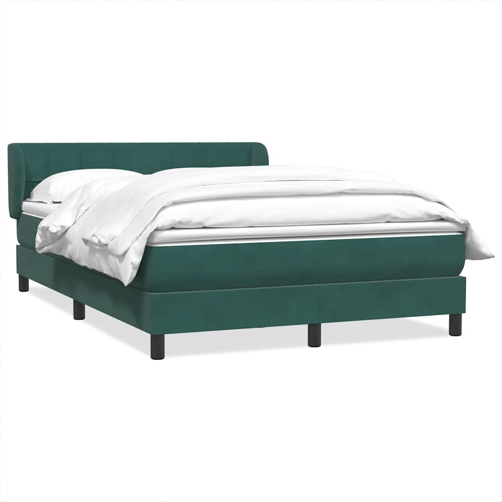 Cama box spring con colchón terciopelo verde oscuro 160x220 cm V7775 Vetonek