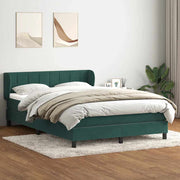 Cama box spring con colchón terciopelo verde oscuro 160x220 cm V7775 Vetonek