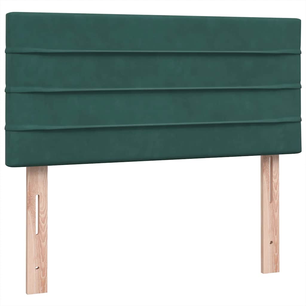 Cama box spring con colchón terciopelo verde oscuro 80x210 cm V7959 Vetonek