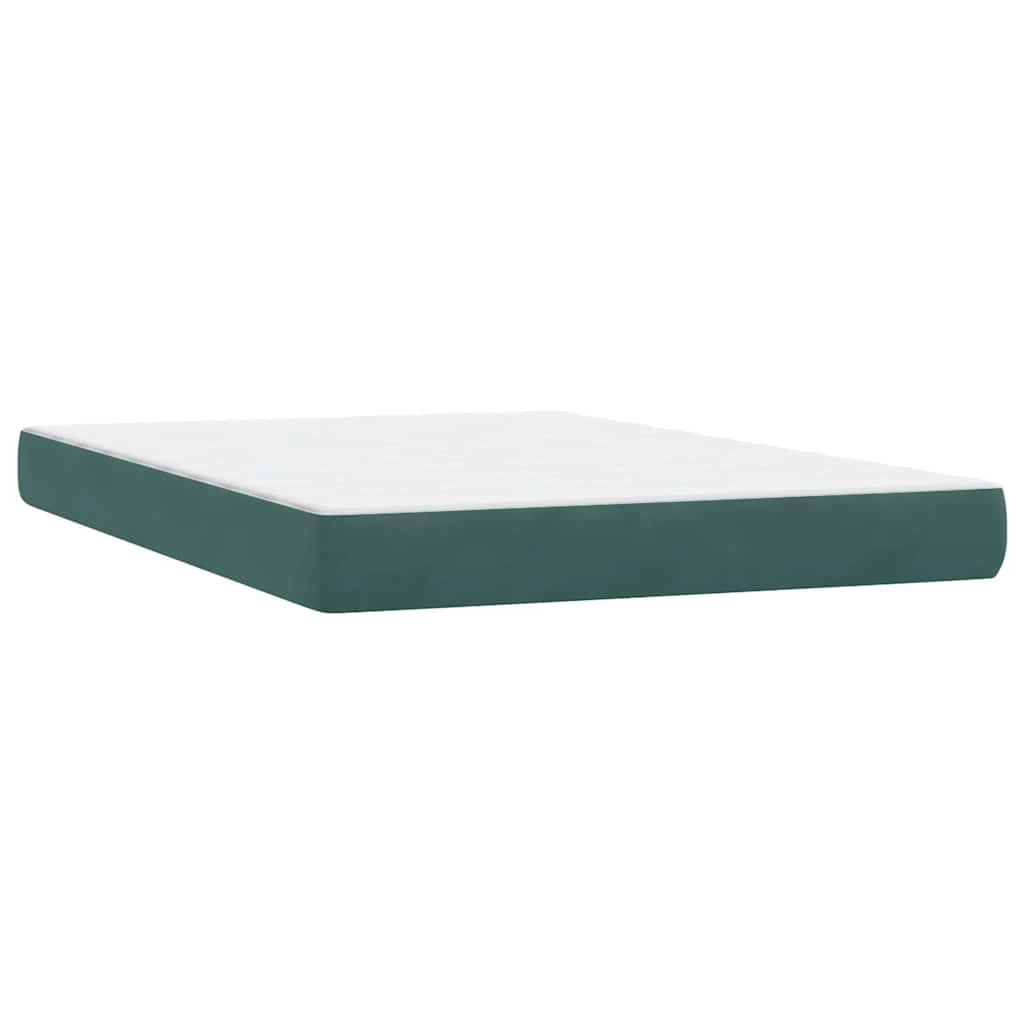 Cama box spring con colchón terciopelo verde oscuro 160x220 cm V8611 Vetonek