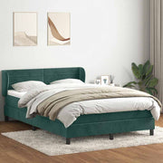 Cama box spring con colchón terciopelo verde oscuro 160x220 cm V8611 Vetonek