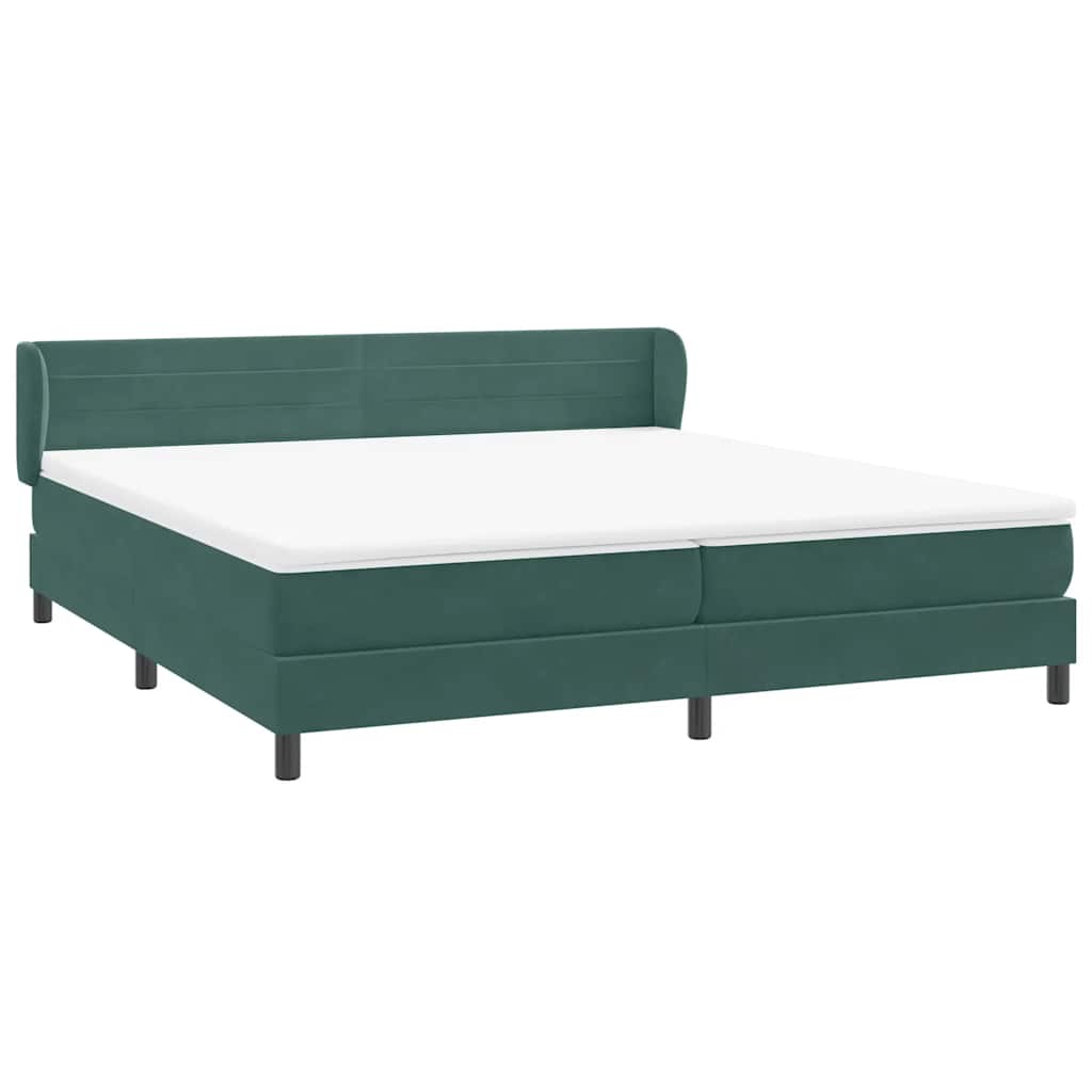Cama box spring con colchones terciopelo verde oscuro 180x220cm V8673 Vetonek