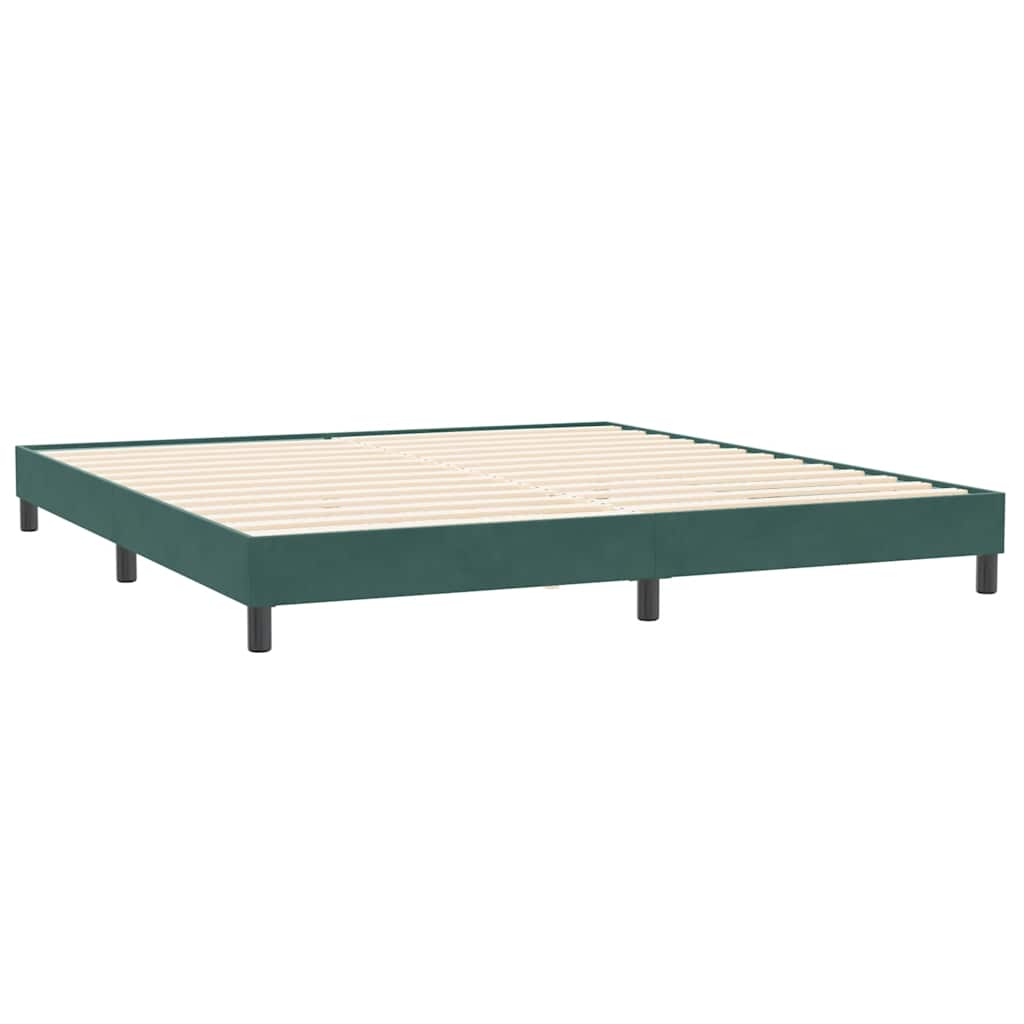 Cama box spring con colchones terciopelo verde oscuro 180x220cm V8673 Vetonek