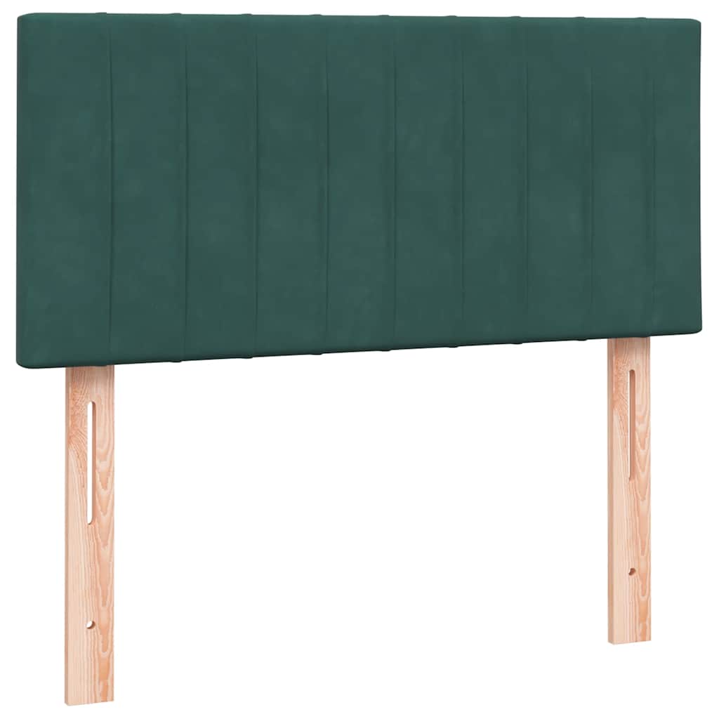 Cama box spring con colchón terciopelo verde oscuro 80x210 cm V8796 Vetonek