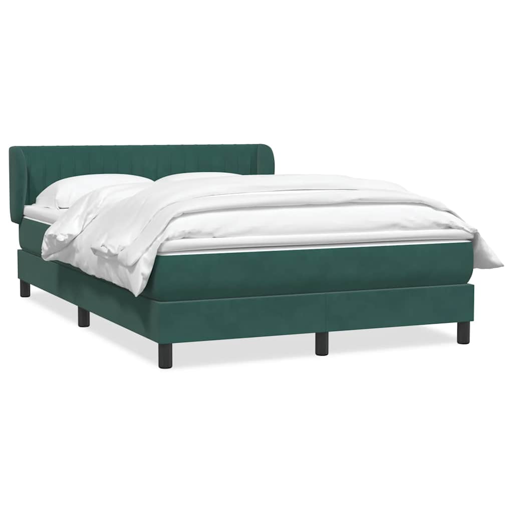 Cama box spring con colchón terciopelo verde oscuro 160x220 cm V9458 Vetonek